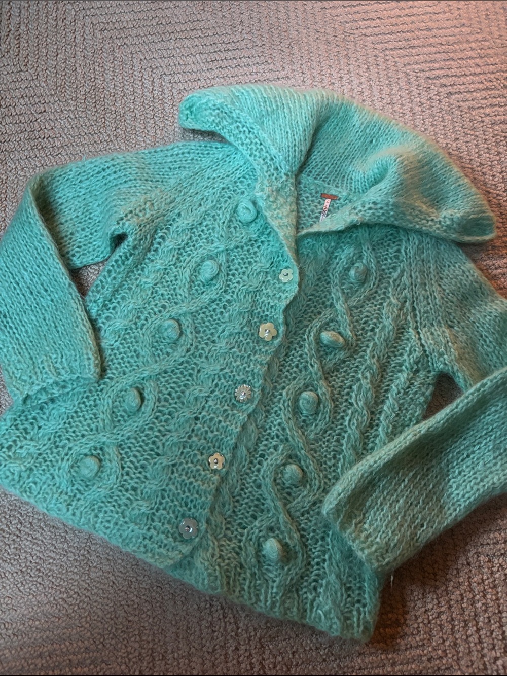 Free People Cable-knit mohair sweater